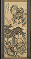 Pines and Cranes of Longevity, Tanomura Chokunyū (Japanese, 1814–1907), Hanging scroll; ink and color on silk, Japan