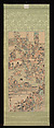 Painting and Calligraphy Gathering at the Nakamurarō in Ryōgoku, Kawanabe Kyōsai (Japanese, 1831–1889), Hanging scroll; ink and color on paper, Japan