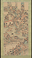 Painting and Calligraphy Gathering at the Nakamurarō in Ryōgoku, Kawanabe Kyōsai (Japanese, 1831–1889), Hanging scroll; ink and color on paper, Japan