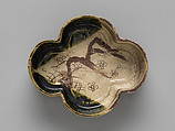 Covered Vessel (Futamono) with Plum Tree, Stoneware with iron and copper green overglaze decoration (Mino ware, Oribe type), Japan
