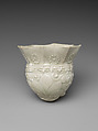 Cup modeled after a rhyton, Stoneware with relief decoration under clear glaze, China