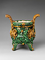 Incense burner, Stoneware with relief decoration under colored glazes, China