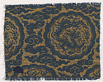 Dragons chasing flaming pearls, Unidentified Artist, Chinese, 14th century, Silk and metal thread lampas, China