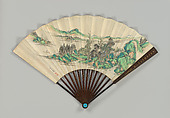 Fan, Unidentified artist, Paper and cedarwood, China
