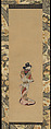 寛文美人図, Unidentified artist, Hanging scroll; ink and color on paper, Japan