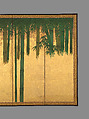 Bamboo Grove, Unidentified artist (Japanese), Pair of six-panel folding screens; ink, color, gold, and gold leaf on paper	, Japan