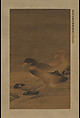 Pair of Mallard Ducks on Sandy Beach, Unidentified artist, Hanging scroll; ink and color on silk, China