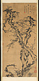Blossoming Prunus Tree, Peng Yulin (Chinese, 1816–1890), Hanging scroll; ink on paper, China