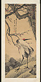 Crane under Prunus, Xiang He, Hanging scroll; ink and color on paper, China