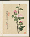 Flowers, Liang Yuwei (Chinese, 1844–1917), Album of twelve leaves; ink and color on silk, China