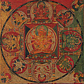 Manjuvajra Mandala, Distemper and gold on cotton, Tibet