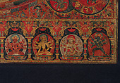 Manjuvajra Mandala, Distemper and gold on cotton, Tibet