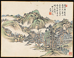 Poems for Jingzhai Presented upon his Triumphant Return from Pacifying Taiwan, Hongwu (Chinese, 1743–1811), Album of nine leaves; ink on paper, China