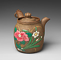 Teapot, Pottery ornamented with enamels (Banko ware), Japan
