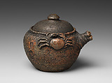 Teapot, Pottery with thin glaze (Kyoto ware), Japan
