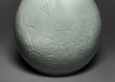 Bottle, White porcelain with incised design (Arita ware, Ko Imari style), Japan