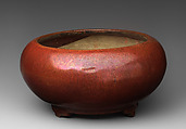 Jardiniere, Pottery covered glaze (Kyoto ware), Japan