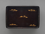 Sutra Box (Kyōbako) with Sun and Clouds, Lacquered wood with gold hiramaki-e; gilt bronze fittings, Japan