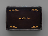 Sutra Box (Kyōbako) with Sun and Clouds, Lacquered wood with gold hiramaki-e; gilt bronze fittings, Japan