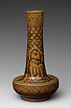 Vase, Pottery incised and covered with glaze (Shidoro ware), Japan