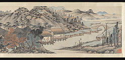 Landscape in the Style of Shen Zhou, Cai Jia (Chinese, 1686–1779), Handscroll; ink and color on paper, China