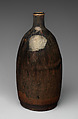 Bottle, Clay covered with a streaked glaze and a blotch (Seto ware), Japan