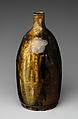Bottle, Clay covered with a streaked glaze and a blotch (Seto ware), Japan