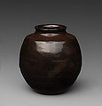 Tea Jar, Pottery partially covered with glaze (Seto ware), Japan