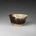 Teabowl, Clay covered with glaze (Kyoto ware), Japan