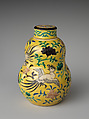 Sencha Tea Jar with Phoenixes and Peonies in the Cochin (Kōchi) Style, Eiraku Hozen (Japanese, 1795–1854), Stoneware with relief decoration and polychrome glazes (Kyoto ware, Eiraku type), Japan
