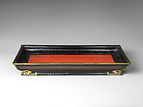Tray, Red and black lacquer, brass mounts, China