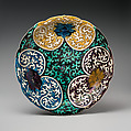 Plate, Pottery, decorated in five colors (Hizen ware, Kutani type), Japan