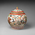 Cake Jar, Porcelain decorated in enamels and gilding (Arita ware, Imari type), Japan