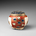 Incense Burner, Pottery covered with crackled glaze and designs in enamels and gold; reticulated cover, also enameled (Satsuma ware), Japan