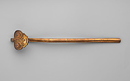 Ruyi scepter, Attributed to Hu Wenming (Chinese, active late 16th–early 17th century), Copper alloy, silver inlay, China