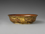 Bowl with landscape, Parcel gilt copper alloy, China
