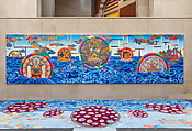 Biography of a Thought, Tenzing Rigdol (born Kathmandu 1982), Acrylic on stretched canvas and woven carpet, Nepal