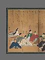 The Thirty-Six Poetic Immortals, Painting by Studio of Kano Takanobu (Japanese, 1571–1618), Pair of six-panel folding screens; ink, color, gold, and silver on paper, Japan
