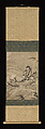 The Chinese Explorer Zhang Qian on a Raft, Maejima Sōyū (active mid-16th century), Hanging scroll; ink on paper, Japan
