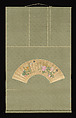 Summer Flowers, Katsushika Isai (Japanese, 1821–1880), Folding fan remounted as a hanging scroll; ink and color on silk, Japan