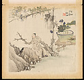 Historical and Legendary Figures, Hu Zhang (Chinese, 1848–1899), Album of twelve leaves; ink and color on silk, China