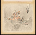 Historical and Legendary Figures, Hu Zhang (Chinese, 1848–1899), Album of twelve leaves; ink and color on silk, China