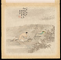 Historical and Legendary Figures, Hu Zhang (Chinese, 1848–1899), Album of twelve leaves; ink and color on silk, China