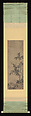 Recluse Fishing by Autumn Trees, Sheng Mao (Chinese, active ca. 1310–1360), Hanging scroll; ink on paper, China