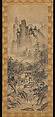 Eight Views of the Xiao and Xiang Rivers, One of a triptych of hanging scrolls; ink and color on paper, Japan