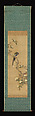 Birds and Flowers, Sō Shiseki (Japanese, 1715–1786), Hanging scroll; ink and color on silk, Japan