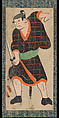 Ōtsu-e of Kabuki Actor Playing Hotei Ichiemon, Hanging scroll; hand-colored woodblock print on paper, Japan