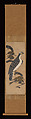 Ōtsu-e of Falcon on a Pine Tree, Hanging scroll; ink and color on paper, Japan