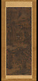 Mountains and Pavilions, Unidentified artist, Hanging scroll; ink and color on silk, China