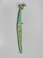 Knife with Ram's Head, Bronze inlaid with turquoise, China